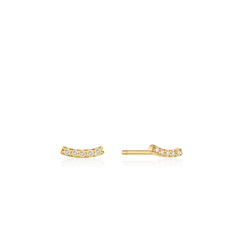14kt Gold Magma Diamond Curve Stud Earrings